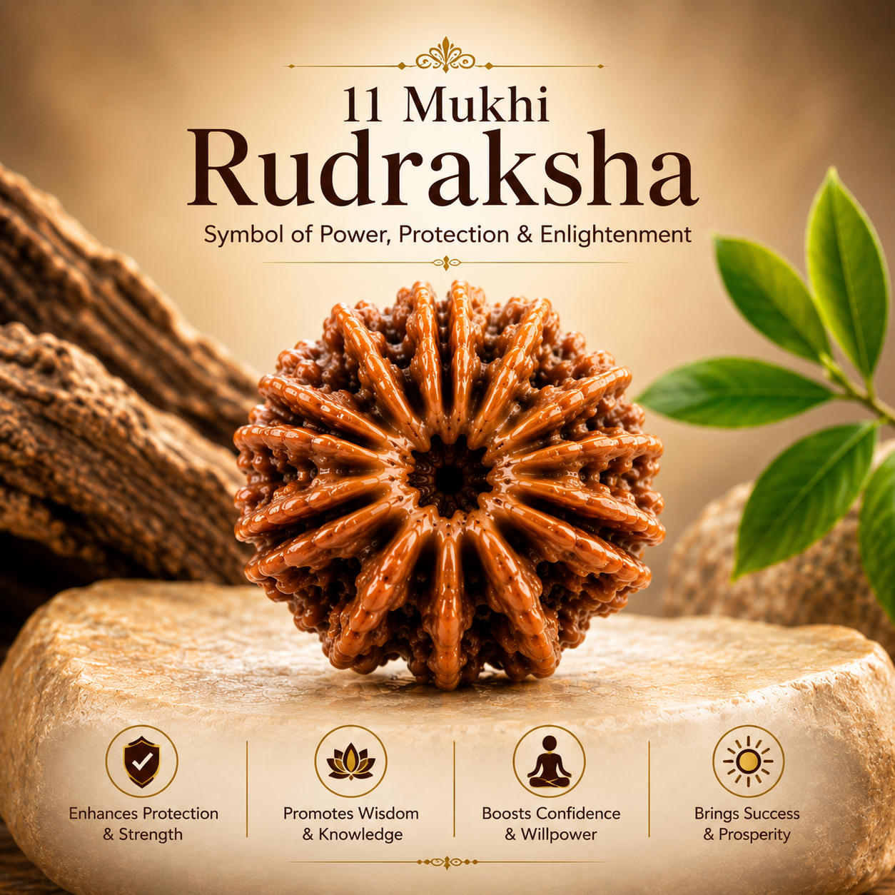 11 Mukhi Rudraksha – Divine Bead for Courage, Strength & Spiritual Growth