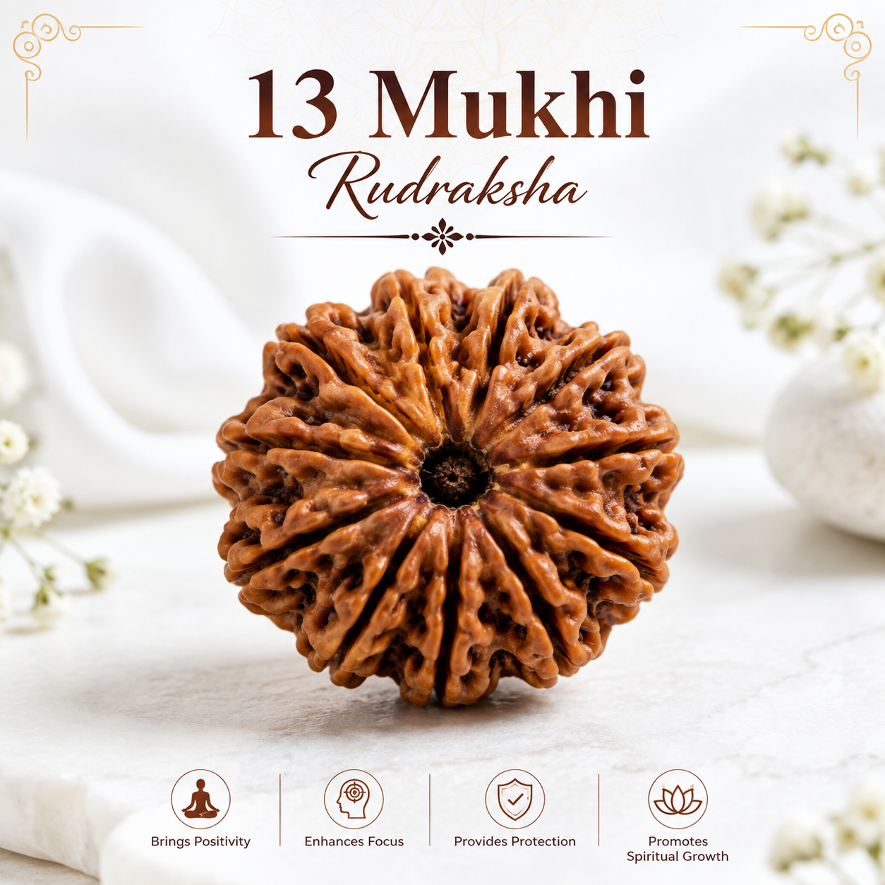 13 Mukhi Rudraksha – Divine Bead for Attraction, Charisma & Confidence