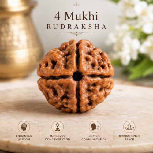 4 Mukhi Rudraksha – Benefits, Mantra, Mercury & Lord Brahma